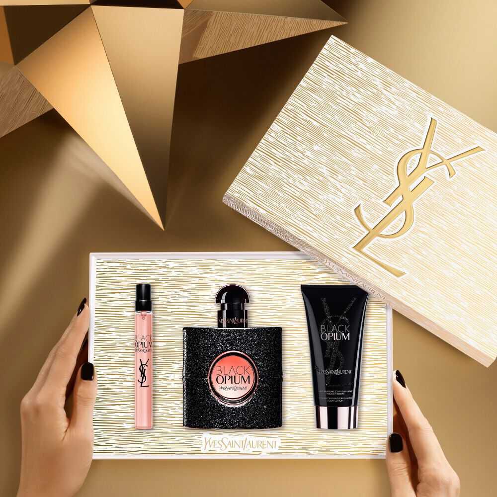 Black Opium Eau de Parfum Trio Holiday Set with Body Lotion | YSL