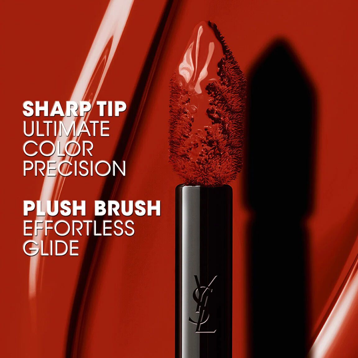 alt= "Close-up of the YSL The Inks Vinyl Cream lip stain applicator, designed for precise and smooth application"