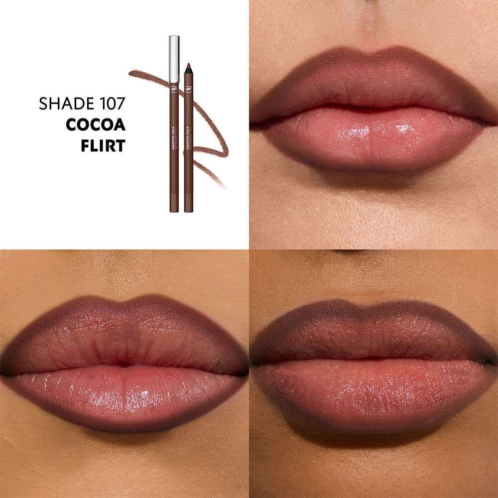 Close-up lips wearing YSL LOVENUDE KISS SHAPER nude shade.