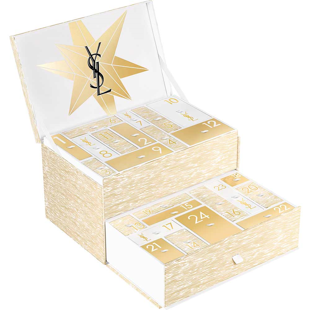 YSL Beauty Advent Calendar 2025: 24 gold icons inside YSL Beauty