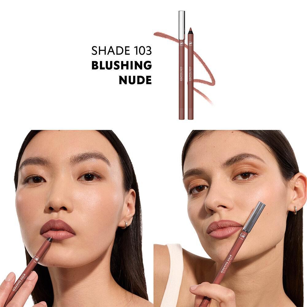 Model applying YSL LOVENUDE KISS SHAPER lip liner for sculpted nude lips.
