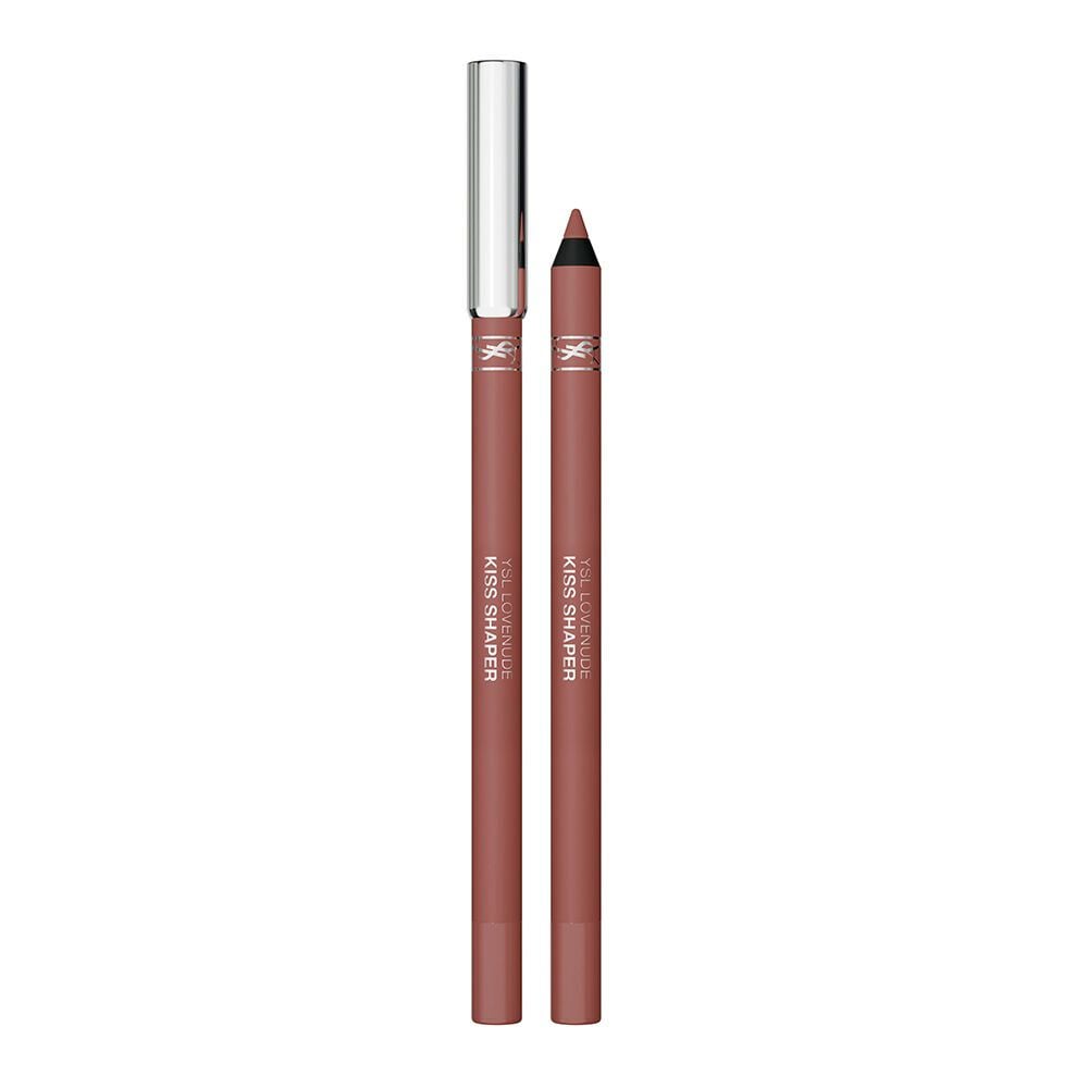 YSL LOVENUDE Kiss Shaper, shade 104 Burning Mauve. Packshot of product, opened and closed.