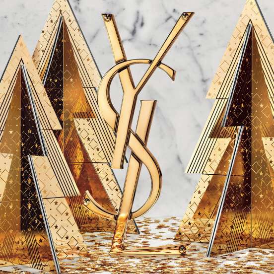 YSL gold christmas trees