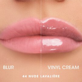 Comparison of YSL The Inks Blur matte lip stain and YSL Vinyl Cream lip stain in shade 44 Nude Lavalliere