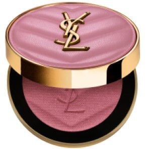 Open YSL Make Me Blush Powder Blush in shade 44 Nude Lavallière,
revealing the luxurious pink blush and quilted case.