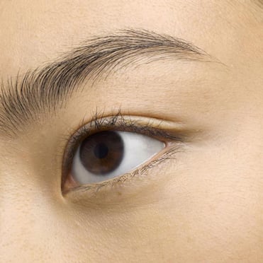 eyes close up shot with natural lashes